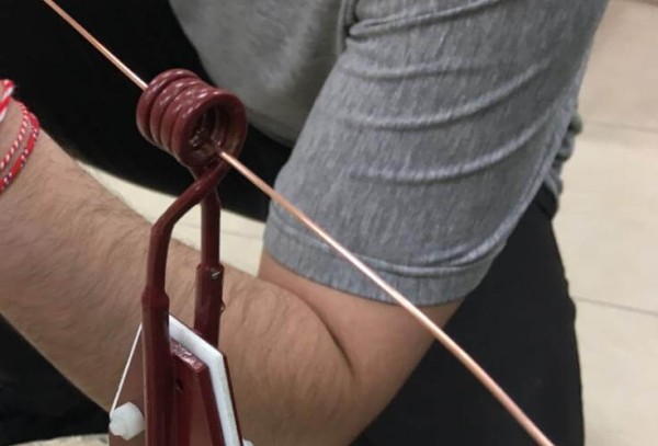 Induction preheating of copper wires